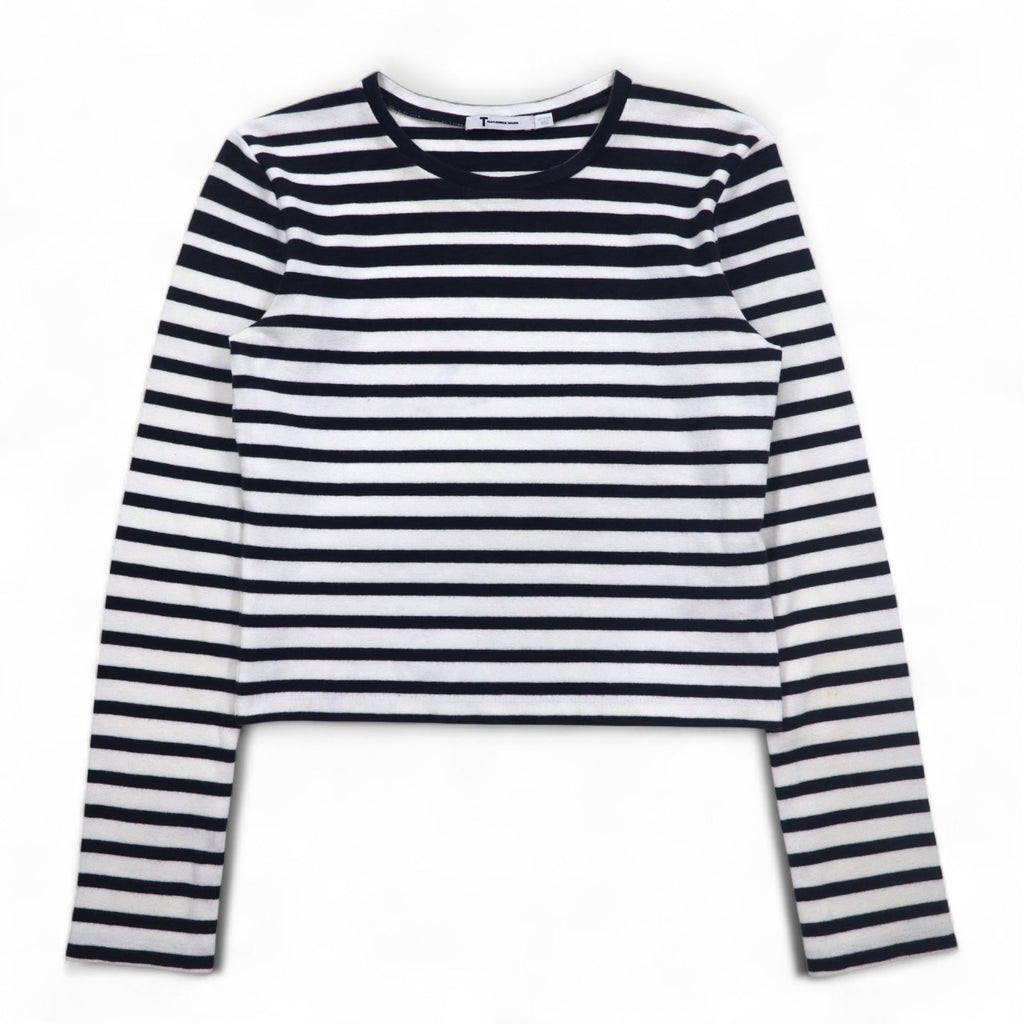 T BY ALEXANDER WANG T-shirt a maniche lunghe crop a righe M UNITED ARROWS (modello speciale) 1552-343-0101