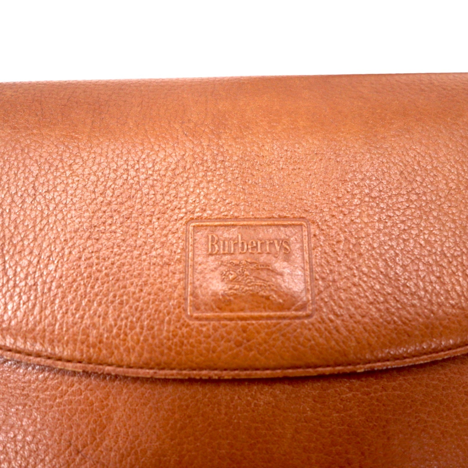 Borsa a tracolla Burberrys vintage in pelle martellata marrone con motivo Nova Check