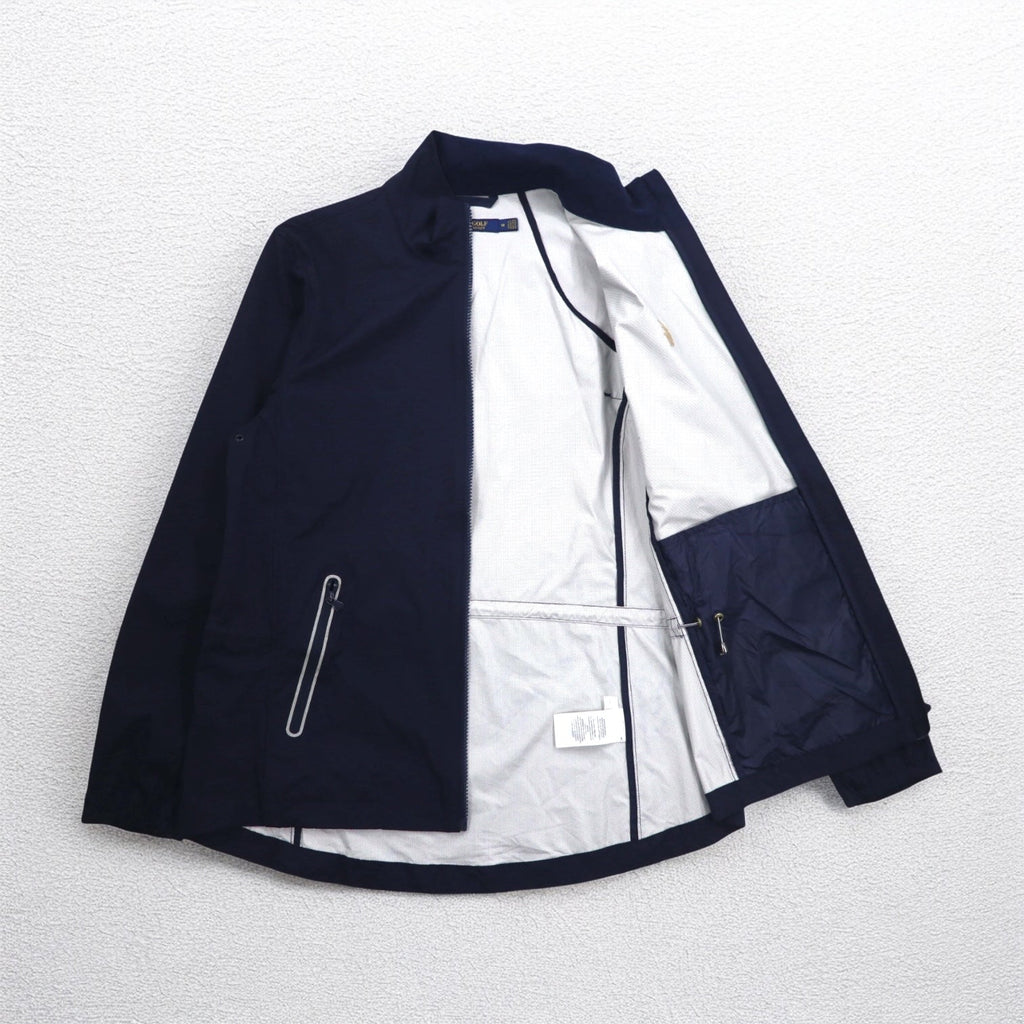 POLO GOLF RALPH LAUREN Giacca a guscio in nylon, taglia M, blu navy, impermeabile, elasticizzata, ricamo pony RSM CLASSIC