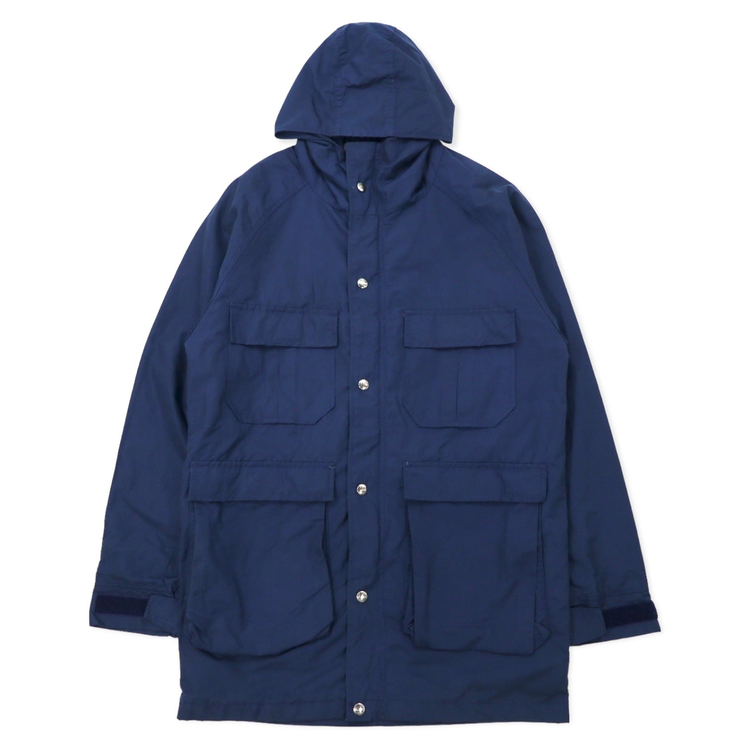 Woolrich Mountain Parka anni '70, taglia M, blu navy, poliestere, doppia cerniera, etichetta bianca, cerniera a goccia TALON