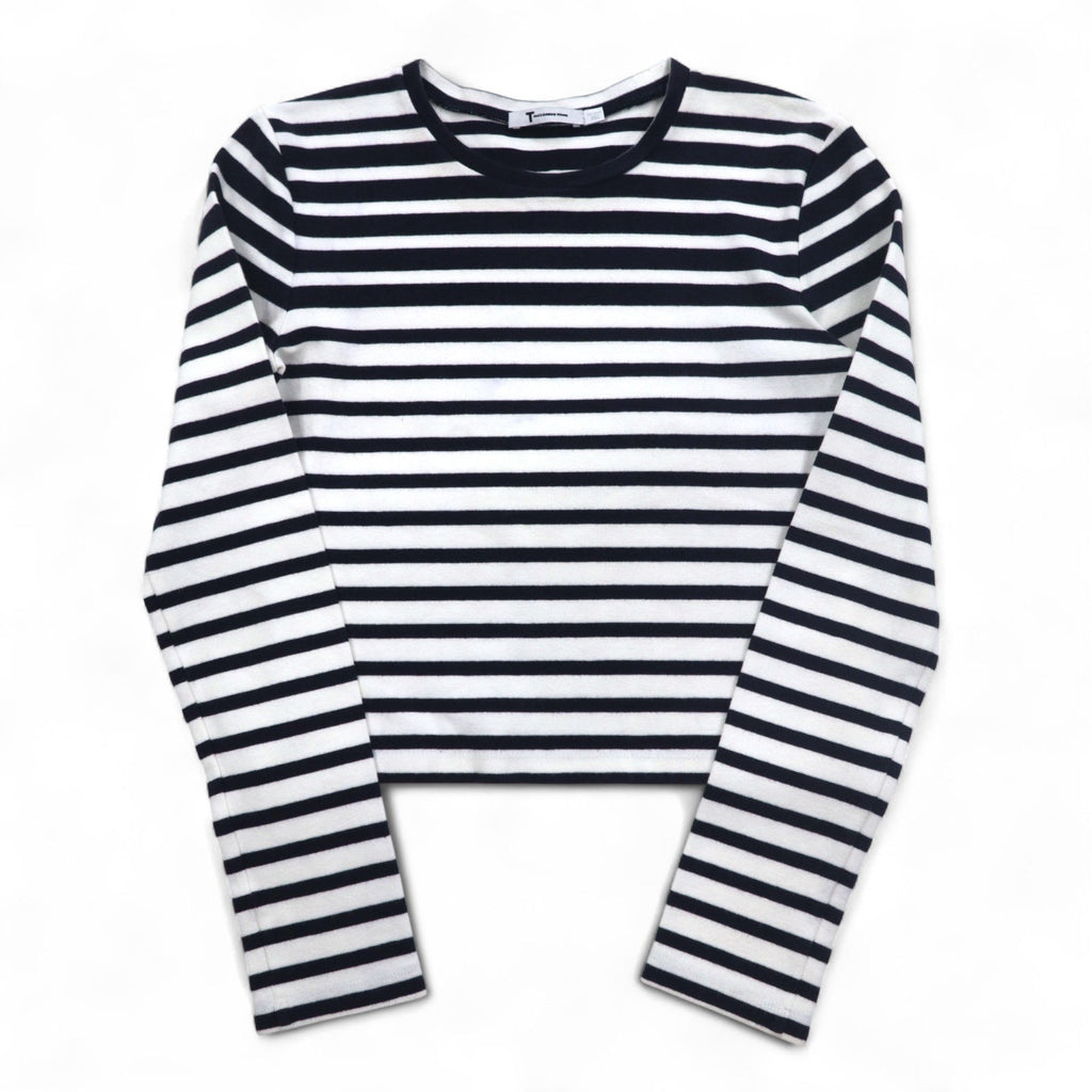 T BY ALEXANDER WANG T-shirt a maniche lunghe crop a righe M UNITED ARROWS (modello speciale) 1552-343-0101