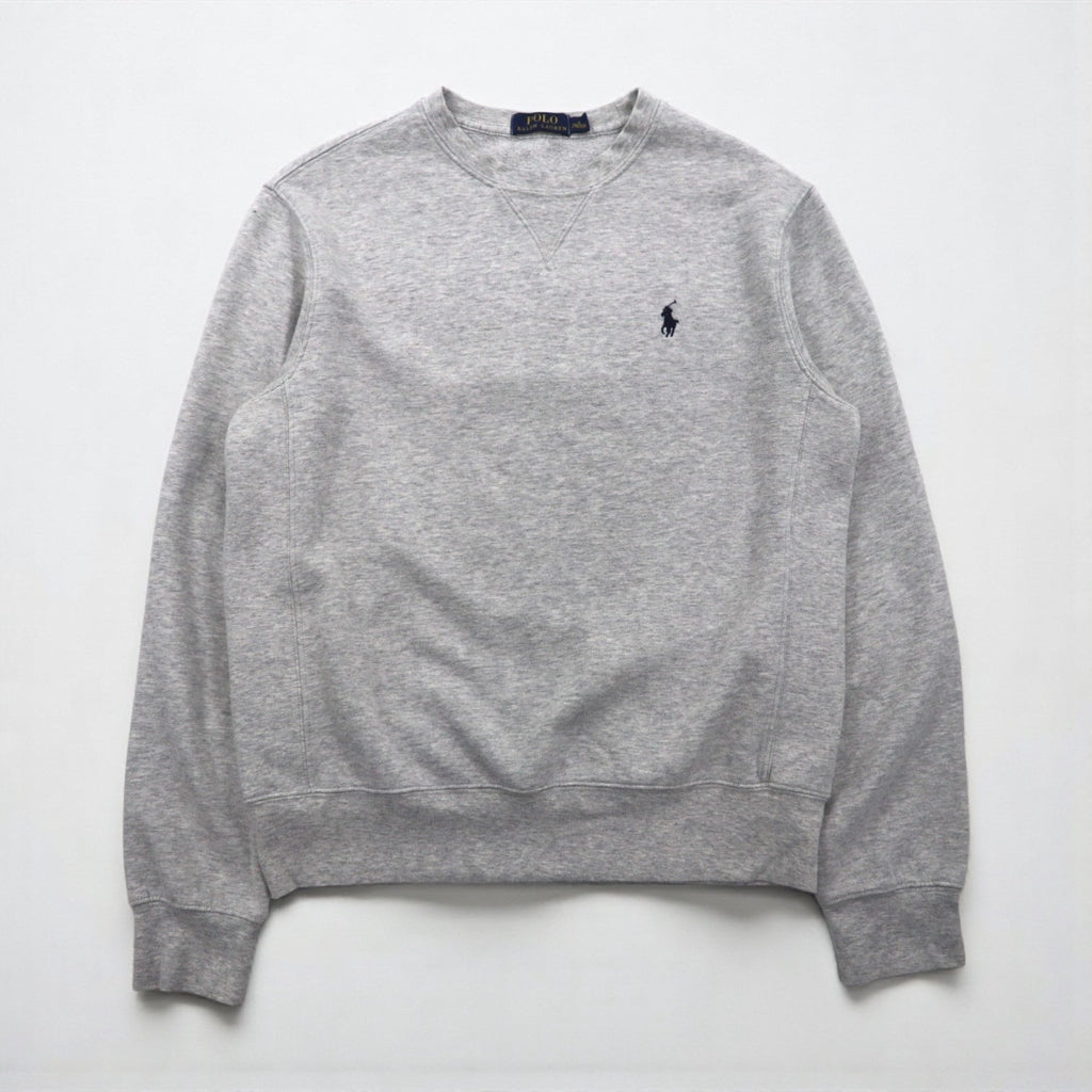 Polo Ralph Lauren 前V スウェット トレーナー S グレー スモールポニー 刺繡 ロゴ