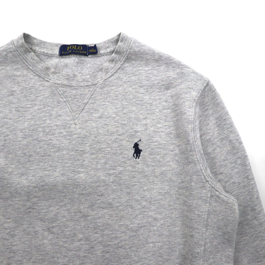 Polo Ralph Lauren 前V スウェット トレーナー S グレー スモールポニー 刺繡 ロゴ