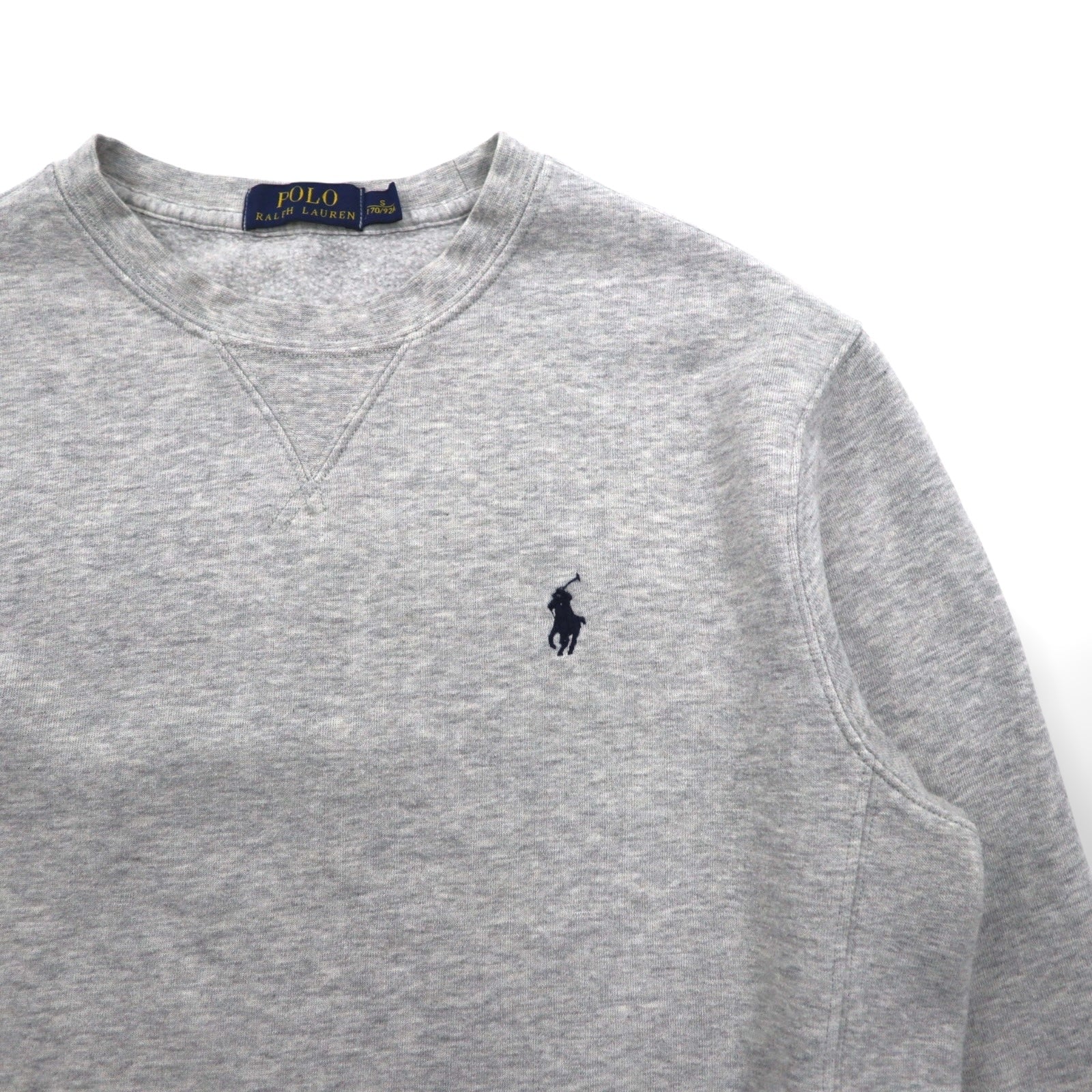 Polo Ralph Lauren 前V スウェット トレーナー S グレー スモールポニー 刺繡 ロゴ