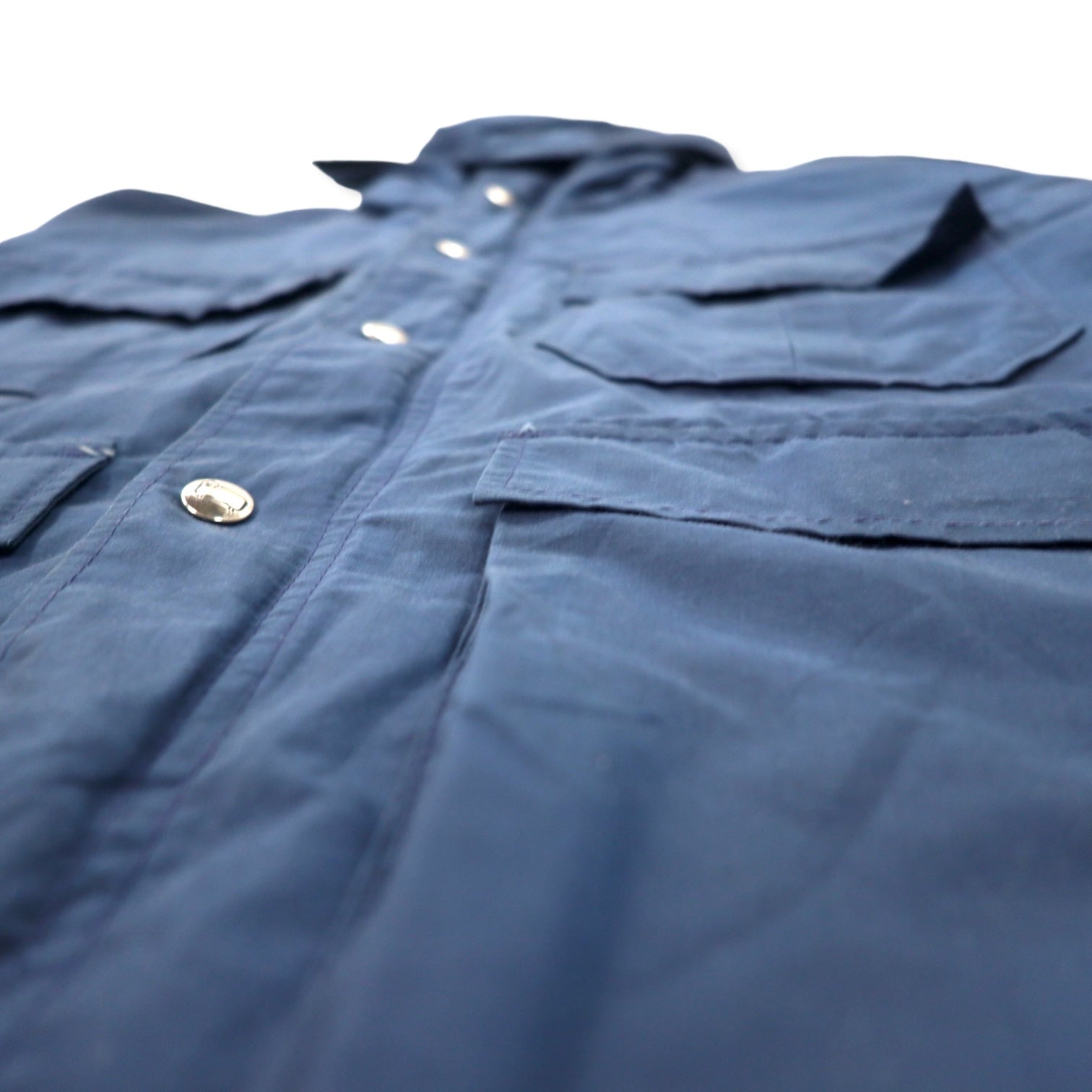 Woolrich Mountain Parka anni '70, taglia M, blu navy, poliestere, doppia cerniera, etichetta bianca, cerniera a goccia TALON