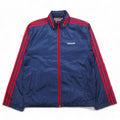 adidas originals giacca in nylon tuta anni 2000 S blu navy 3 strisce cappuccio ripiegabile
