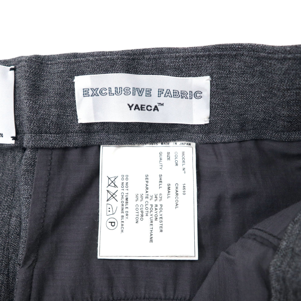 YAECA イージー スラックスパンツ S グレー ポリエステル ERGONOMIC 14610 2WAY WIDE PANTS