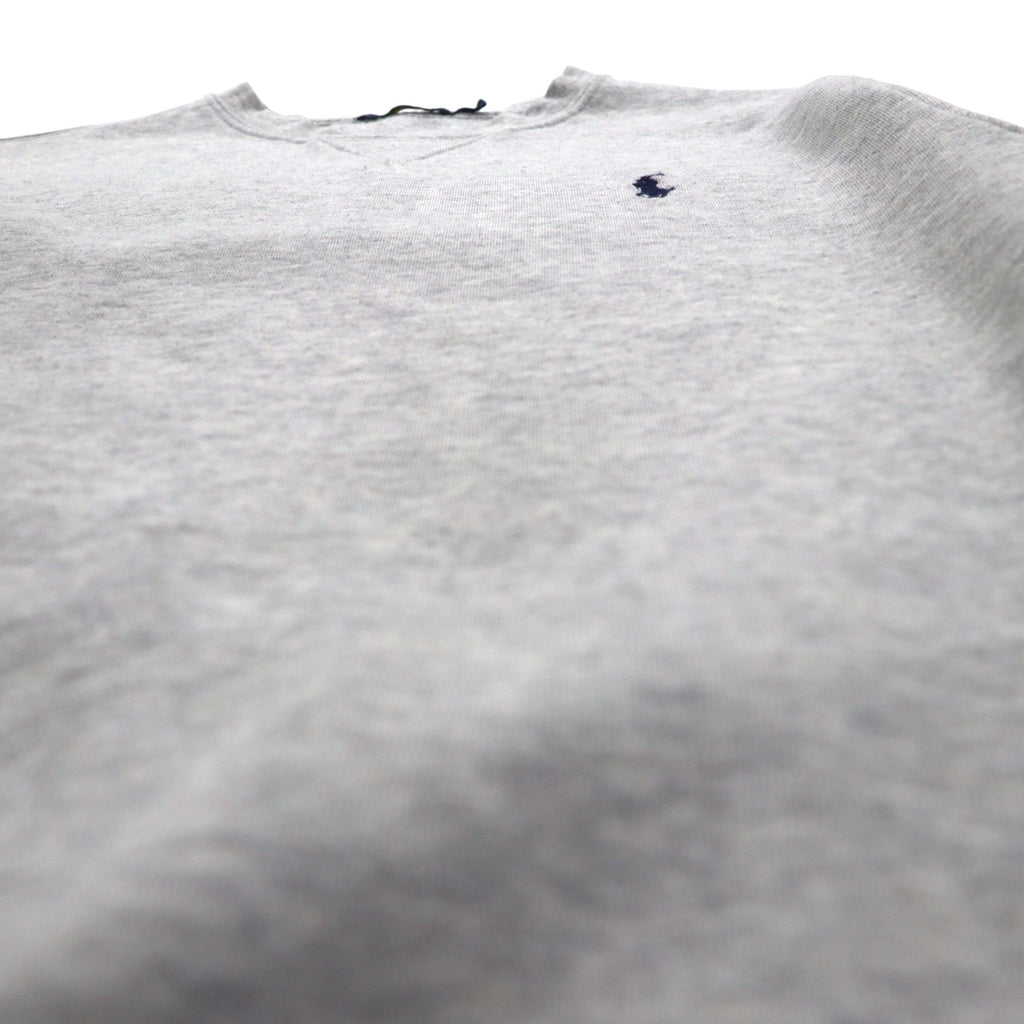 Polo Ralph Lauren 前V スウェット トレーナー S グレー スモールポニー 刺繡 ロゴ