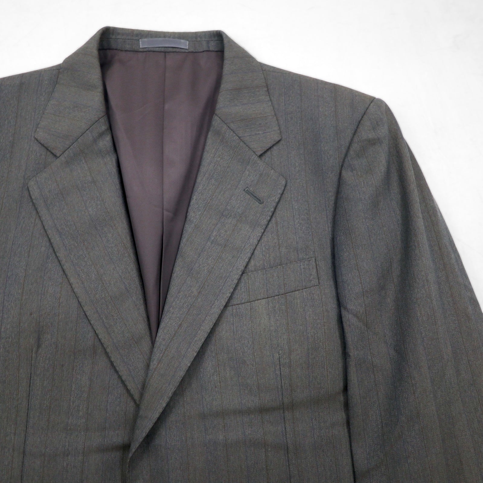 Burberrys Old Blazer Monopetto 2 Bottoni L Grigio Lana Gessato Sottile Made in Japan