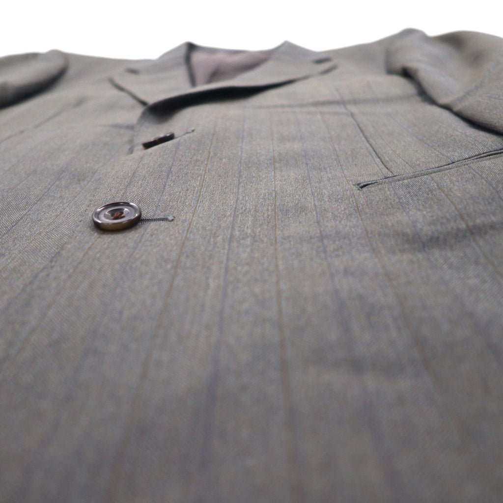 Burberrys Old Blazer Monopetto 2 Bottoni L Grigio Lana Gessato Sottile Made in Japan