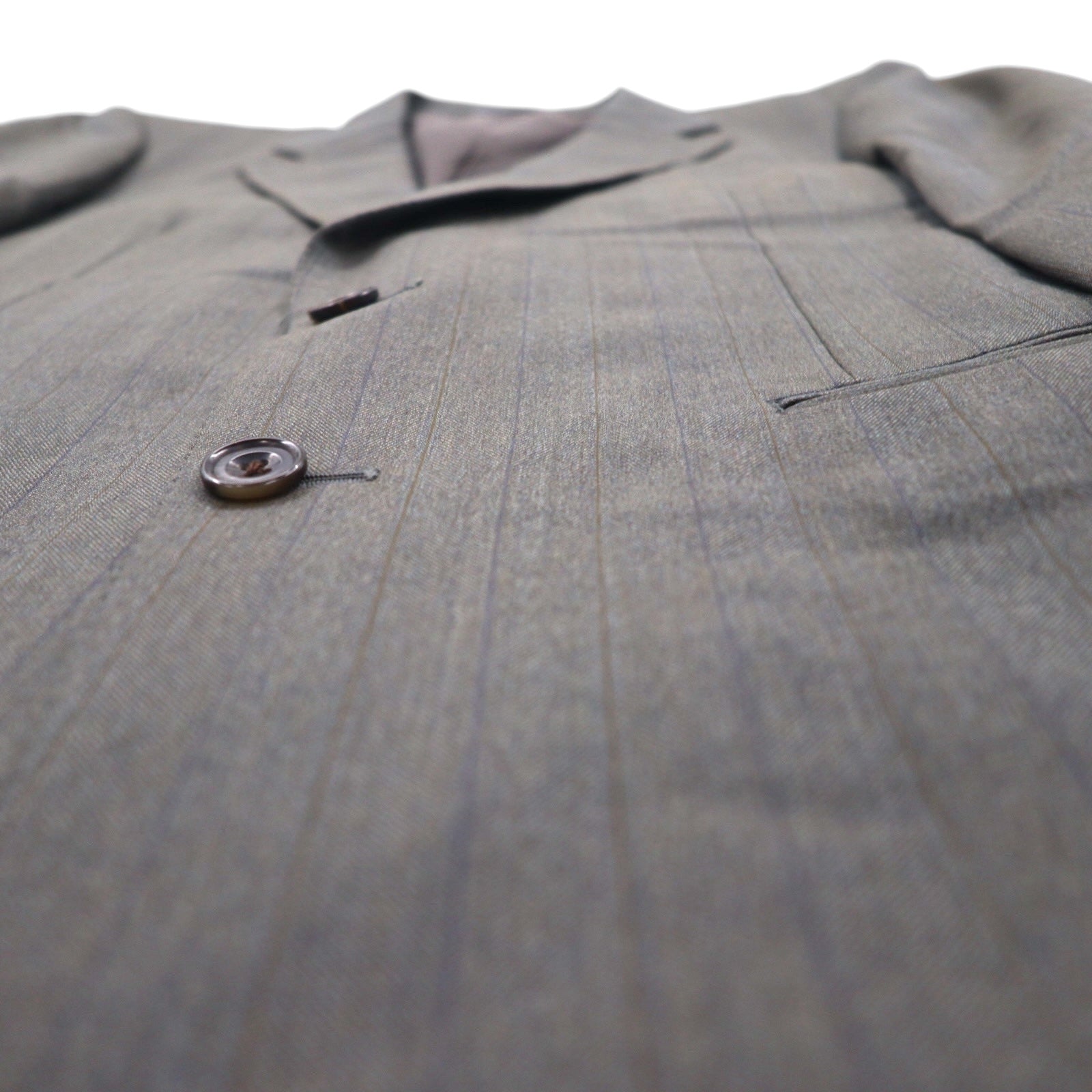 Burberrys Old Blazer Monopetto 2 Bottoni L Grigio Lana Gessato Sottile Made in Japan