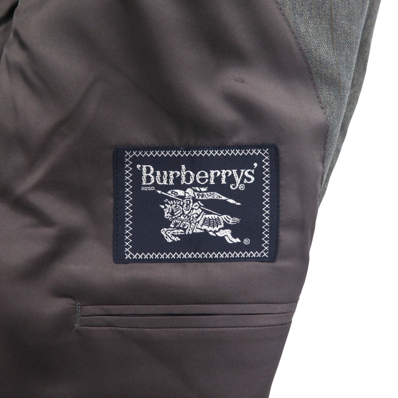 Burberrys Old Blazer Monopetto 2 Bottoni L Grigio Lana Gessato Sottile Made in Japan