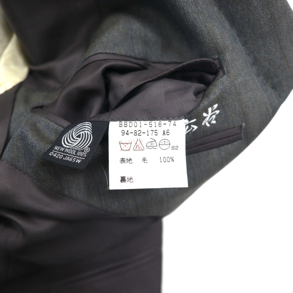 Burberrys Old Blazer Monopetto 2 Bottoni L Grigio Lana Gessato Sottile Made in Japan