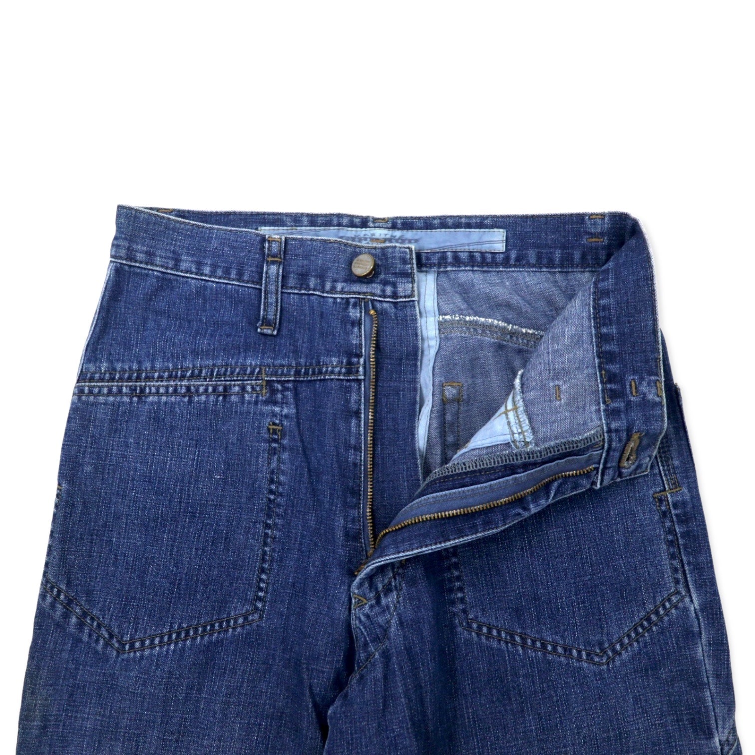 MARITHE FRANCOIS GIRBAUD Jeans affusolati a sacco S blu cotone chiusura lampo made in Japan