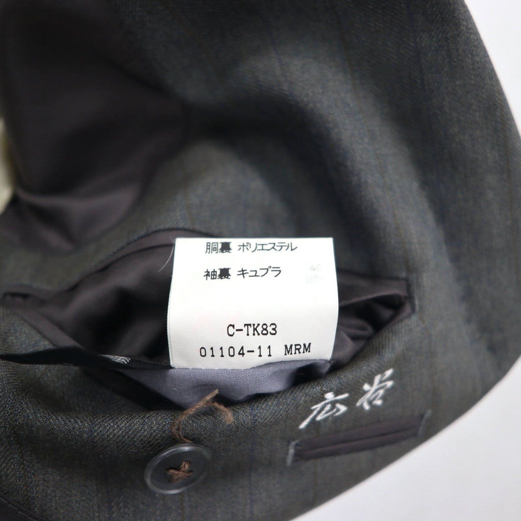 Burberrys Old Blazer Monopetto 2 Bottoni L Grigio Lana Gessato Sottile Made in Japan