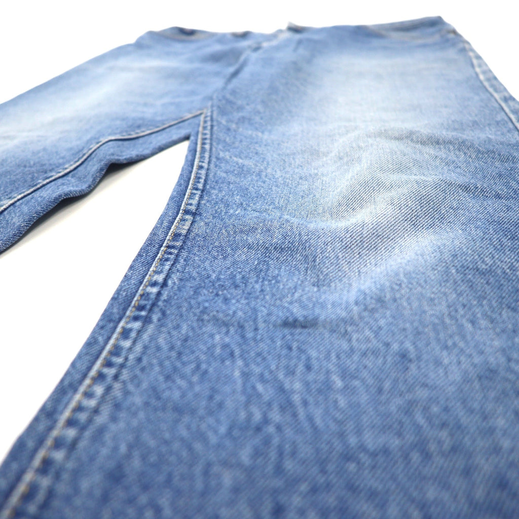 Lee Jeans di jeans, anni '90, made in USA, taglia 34, blu, cotone, toppa in pelle, chiusura con cerniera, 200-8989