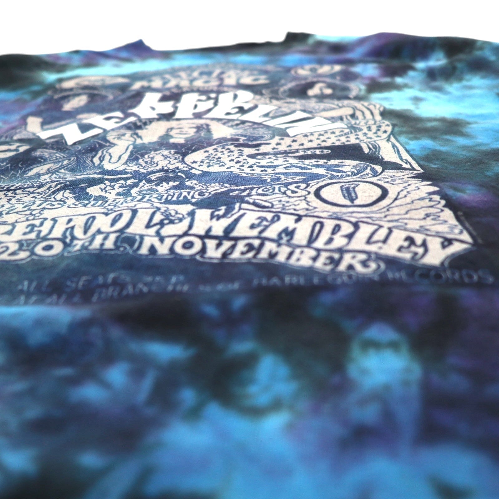 LED ZEPPELIN Red Zeppelin Rock Band T-shirt Band T XL Blu Tie Dye ELECTRIC MAGIC Mago Elettrico LIQUID BLUE