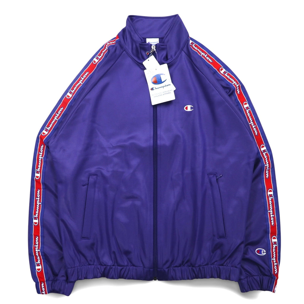 Giacca tuta Champion in jersey, taglia M, colore violetto, con logo script, nastro jacquard, modello C3-Q601, articolo nuovo.