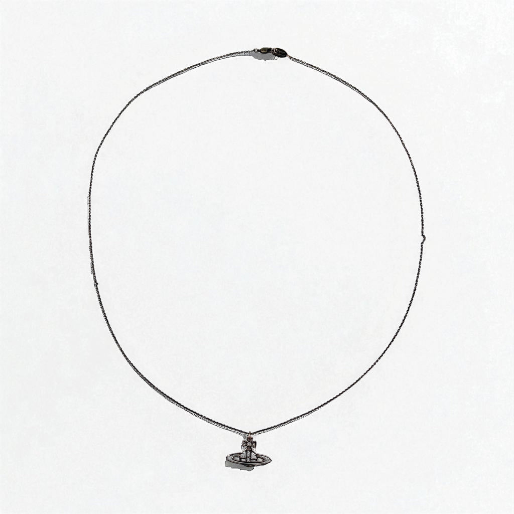 Vivienne Westwood Collana pendente orb piatta oro rosa THIN LINES SHORT FLAT ORB Necklace 63020260 Articolo non utilizzato