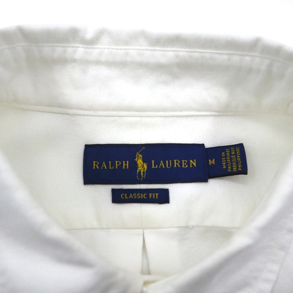 Ralph Lauren ビッグポニー 刺繍 オックスフォード ボタンダウン シャツ M ホワイト コットン ロゴ