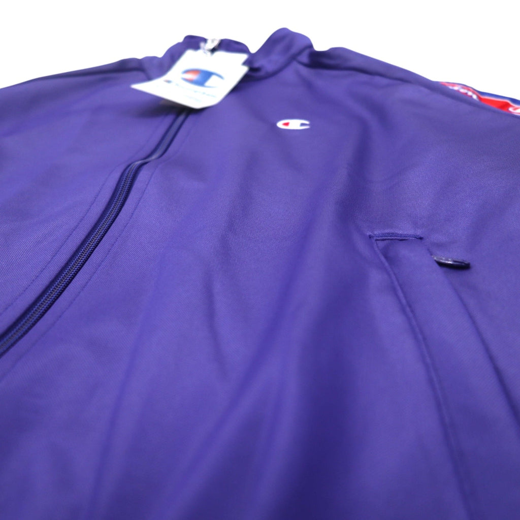 Giacca tuta Champion in jersey, taglia M, colore violetto, con logo script, nastro jacquard, modello C3-Q601, articolo nuovo.