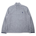 POLO GOLF RALPH LAUREN anni '90, giacca in pile con mezza cerniera a scatto, taglia XL, grigio, poliestere, coulisse