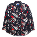 Wrangler anni '90 camicia western fantasia nativa L nera in cotone con tasche a patta sul petto