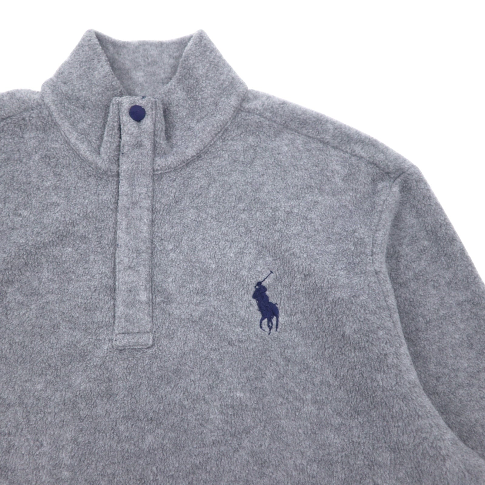 POLO GOLF RALPH LAUREN anni '90, giacca in pile con mezza cerniera a scatto, taglia XL, grigio, poliestere, coulisse
