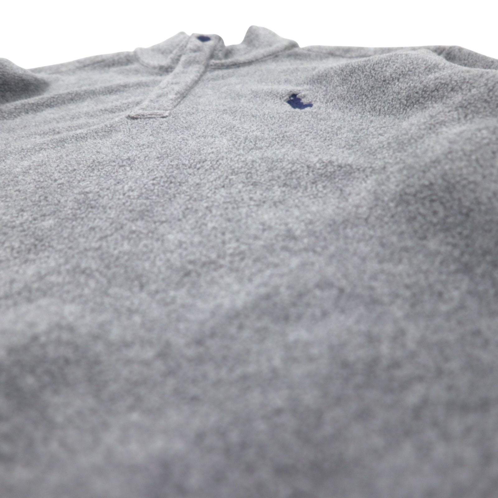 POLO GOLF RALPH LAUREN anni '90, giacca in pile con mezza cerniera a scatto, taglia XL, grigio, poliestere, coulisse