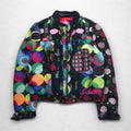 Giacca Chiodo Singola Desigual Fantasia Stampa Floreale Ricamata Nera Taglia M DAMEN JACKET 10E2980 Prodotto in Marocco