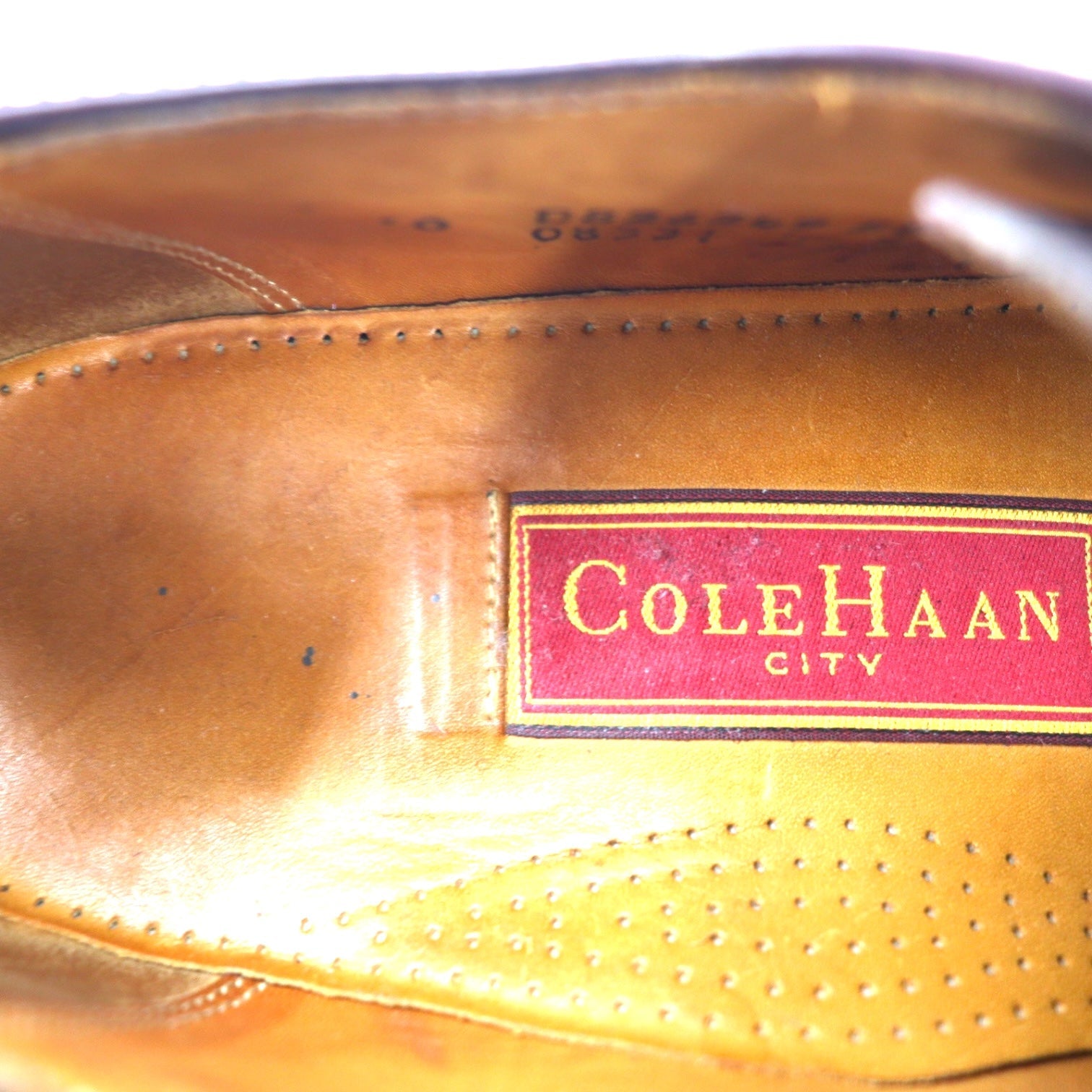 COLEHAAN CITY Scarpe stringate in pelle bordeaux con puntale dritto, taglia 28 cm, modello 08331