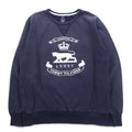 TOMMY HILFIGER anni '90 felpa navy con stampa scollo a V cotone made in Japan