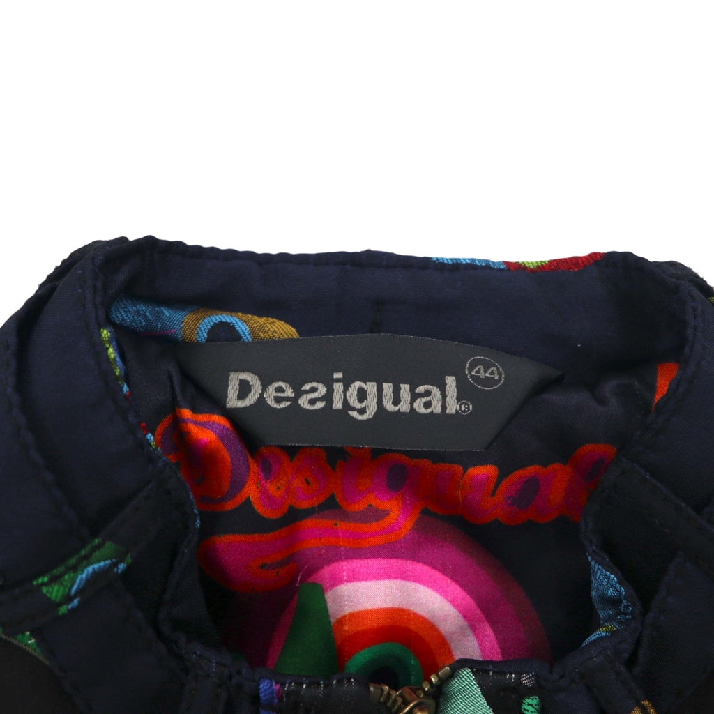Giacca Chiodo Singola Desigual Fantasia Stampa Floreale Ricamata Nera Taglia M DAMEN JACKET 10E2980 Prodotto in Marocco