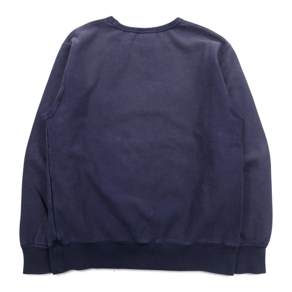 TOMMY HILFIGER anni '90 felpa navy con stampa scollo a V cotone made in Japan