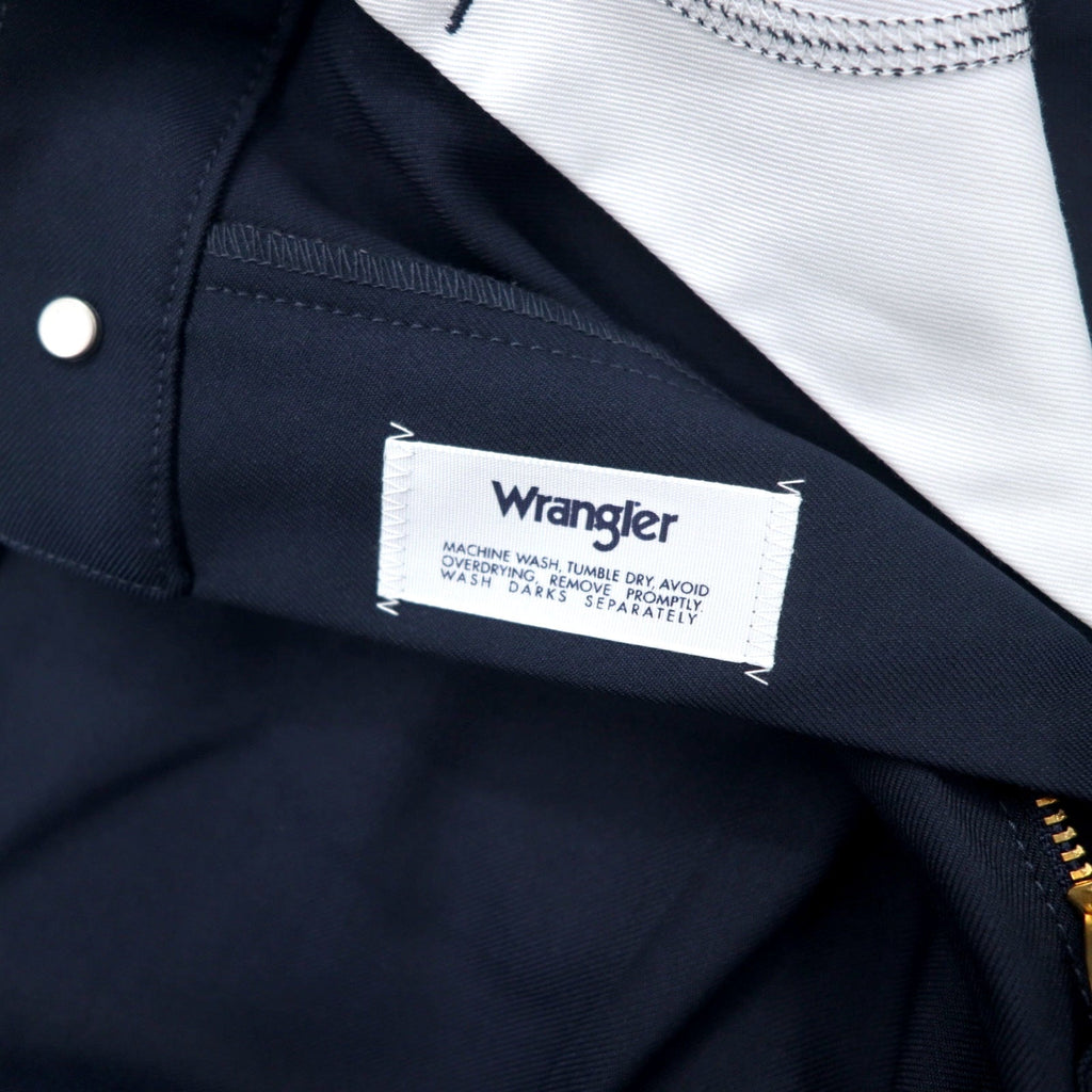 Wrangler Wrangler Slacks a zampa L blu navy poliestere con piega centrale WRANCHER DRESS WI1141-04L Articolo non utilizzato