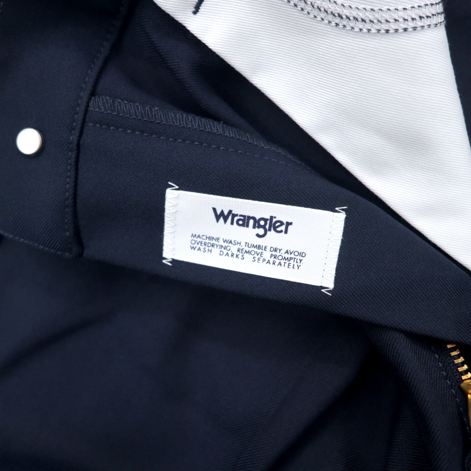 Wrangler Wrangler Slacks a zampa L blu navy poliestere con piega centrale WRANCHER DRESS WI1141-04L Articolo non utilizzato