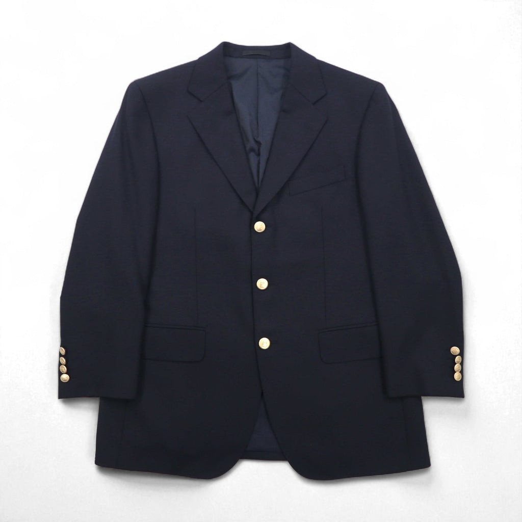 BURBERRY Giacca sartoriale 3 bottoni in misto cashmere, blazer blu navy, taglia S, lana, bottoni dorati, made in Japan
