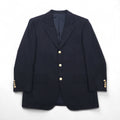 BURBERRY Giacca sartoriale 3 bottoni in misto cashmere, blazer blu navy, taglia S, lana, bottoni dorati, made in Japan