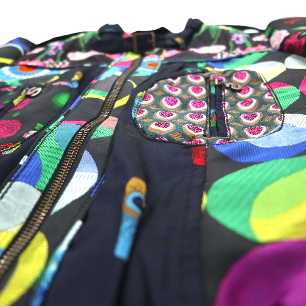 Giacca Chiodo Singola Desigual Fantasia Stampa Floreale Ricamata Nera Taglia M DAMEN JACKET 10E2980 Prodotto in Marocco