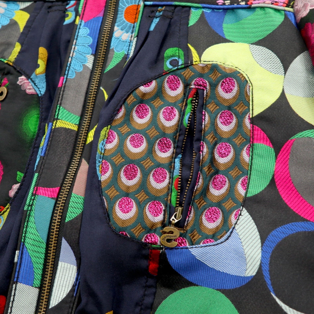 Giacca Chiodo Singola Desigual Fantasia Stampa Floreale Ricamata Nera Taglia M DAMEN JACKET 10E2980 Prodotto in Marocco