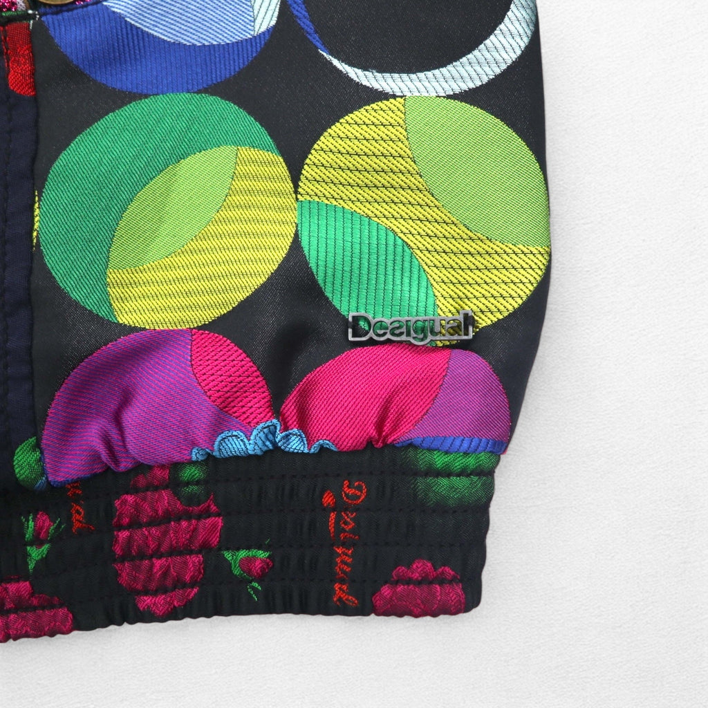 Giacca Chiodo Singola Desigual Fantasia Stampa Floreale Ricamata Nera Taglia M DAMEN JACKET 10E2980 Prodotto in Marocco