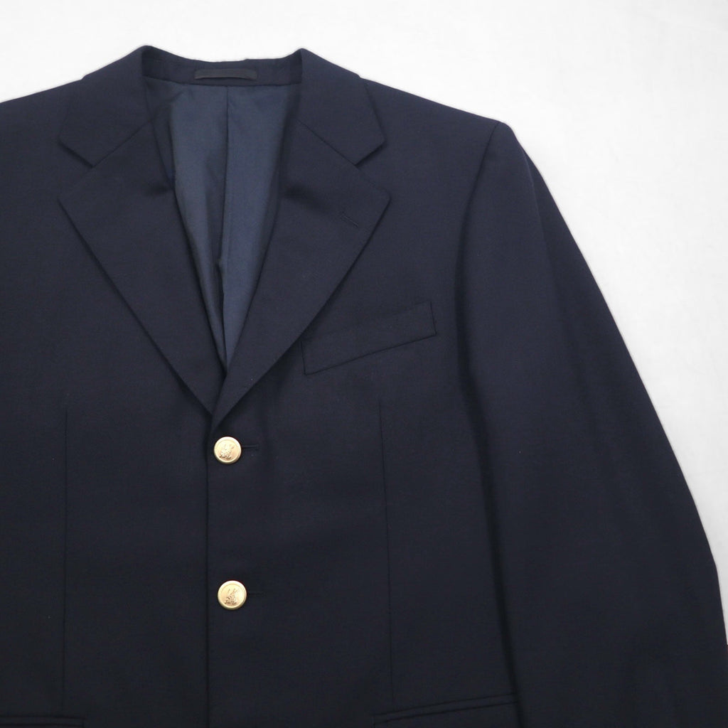 BURBERRY Giacca sartoriale 3 bottoni in misto cashmere, blazer blu navy, taglia S, lana, bottoni dorati, made in Japan