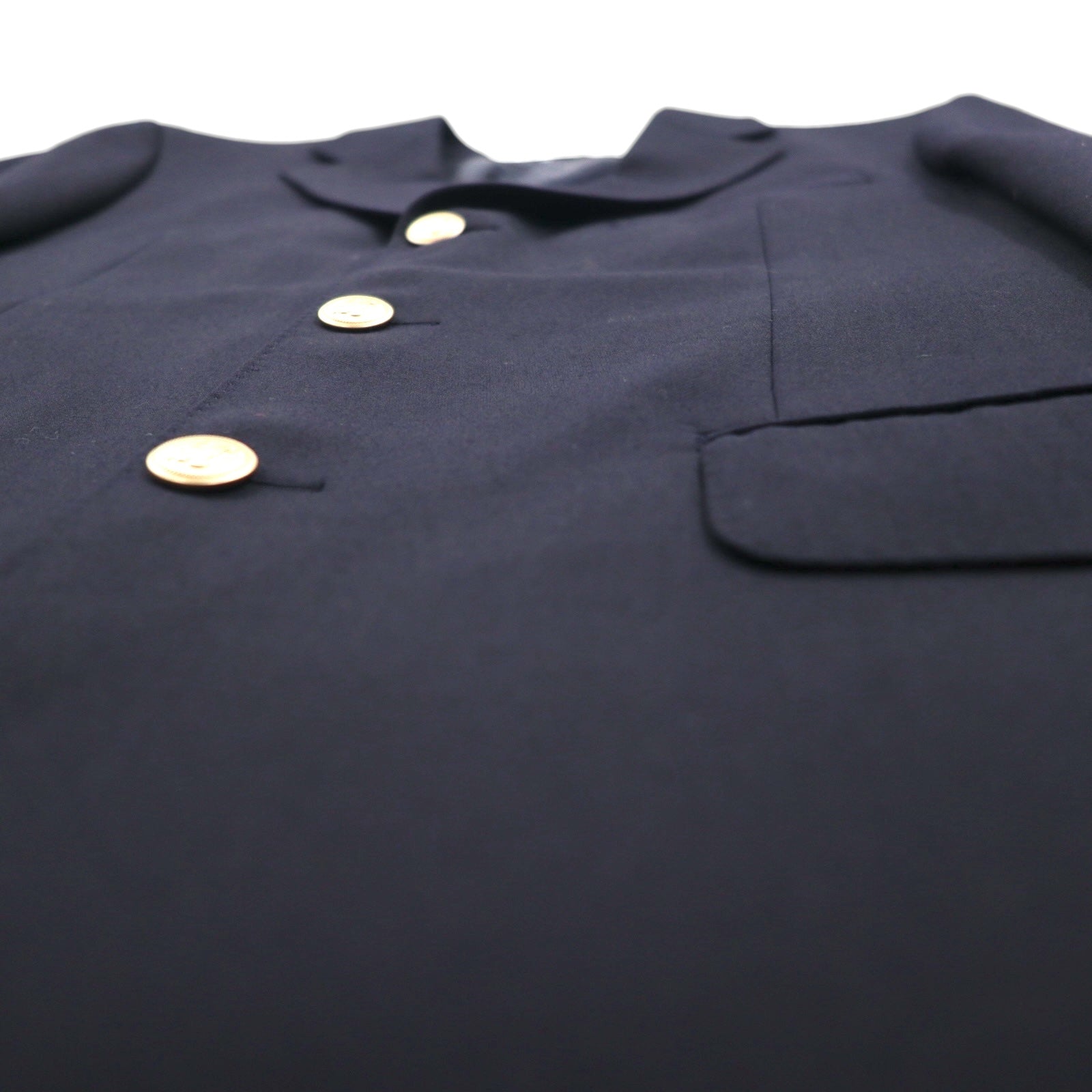 BURBERRY Giacca sartoriale 3 bottoni in misto cashmere, blazer blu navy, taglia S, lana, bottoni dorati, made in Japan