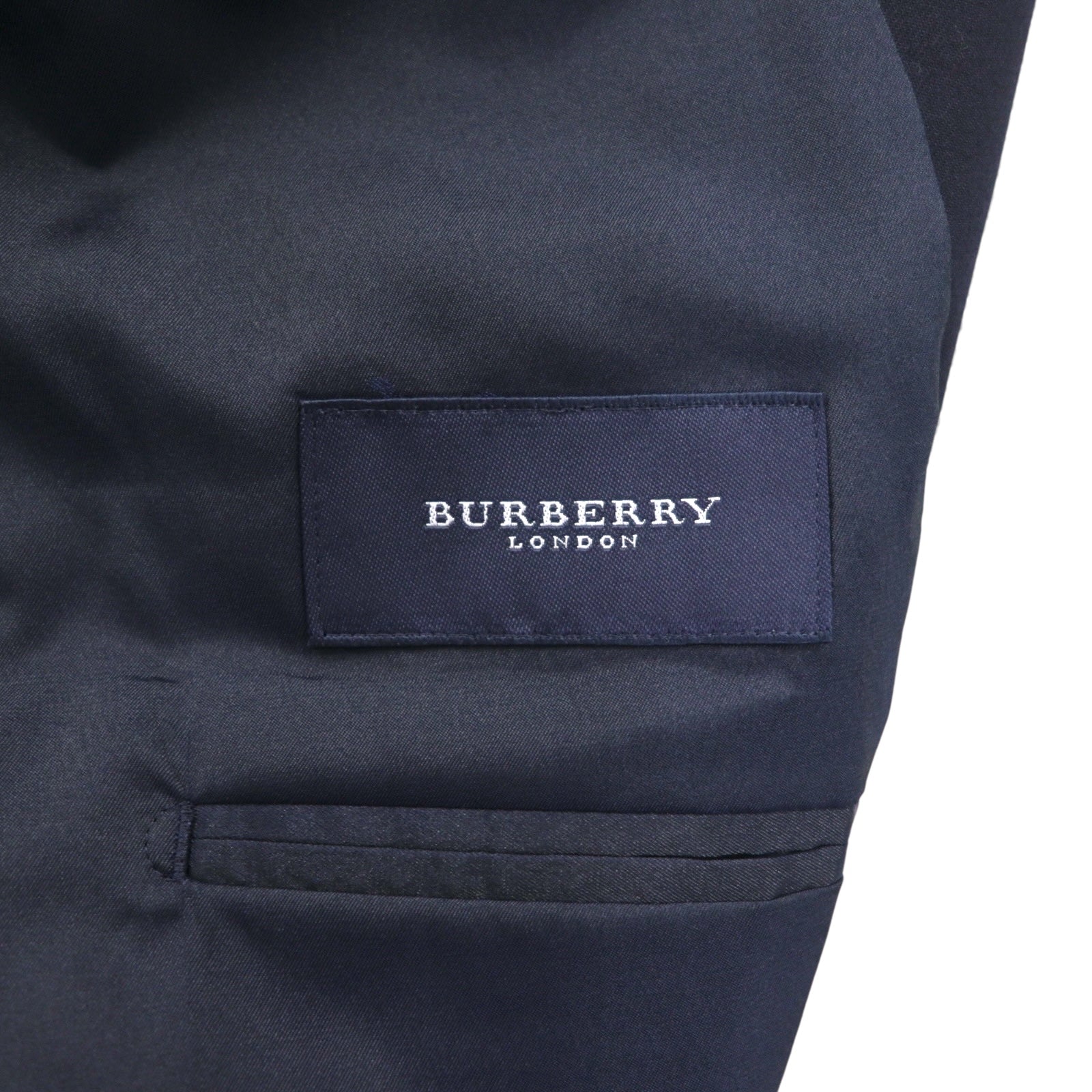 BURBERRY Giacca sartoriale 3 bottoni in misto cashmere, blazer blu navy, taglia S, lana, bottoni dorati, made in Japan