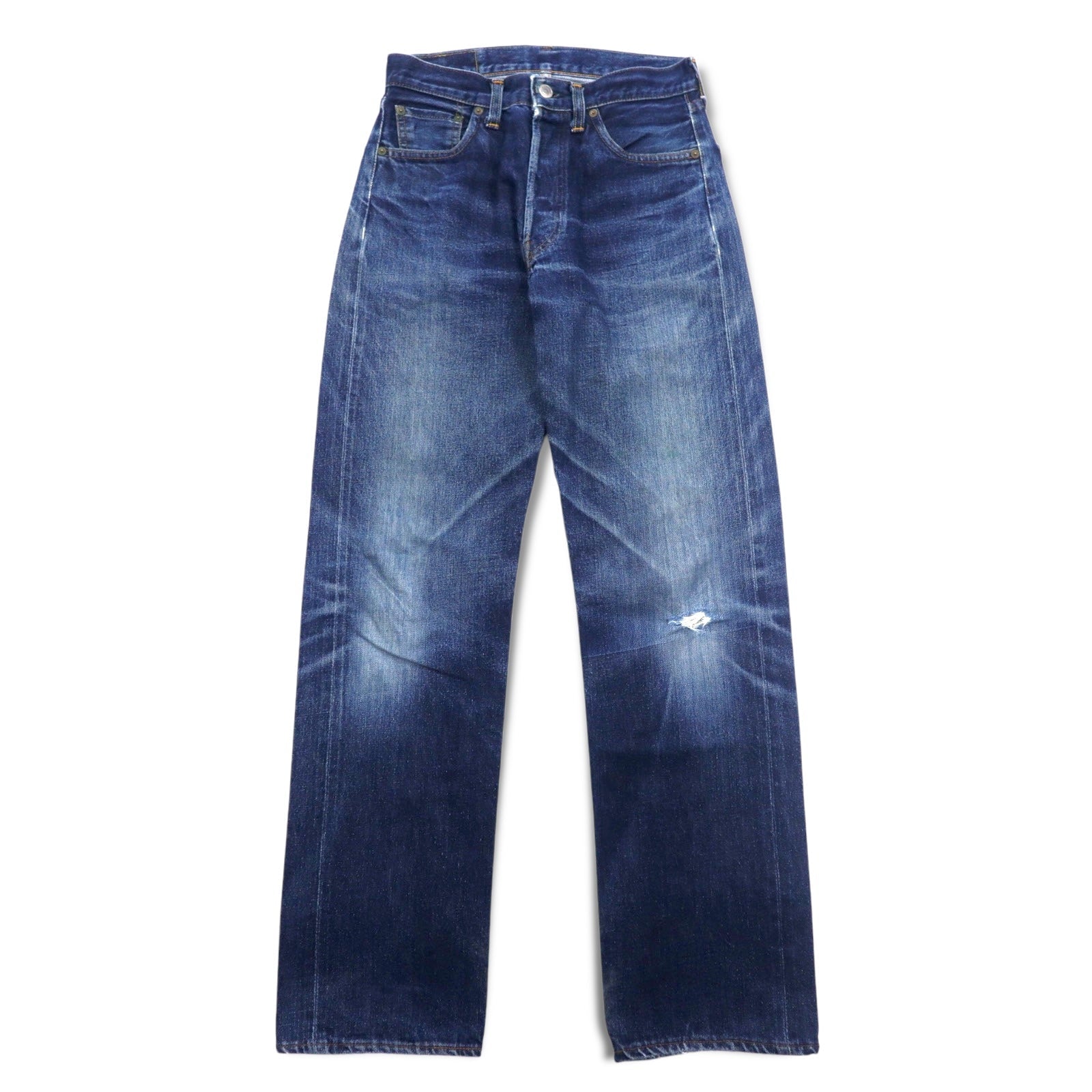 Levi's anni '90, Made in USA, Valencia Factory 501XX Big E Selvedge Jeans, Taglia S, Indaco Blu, Bottoni 555