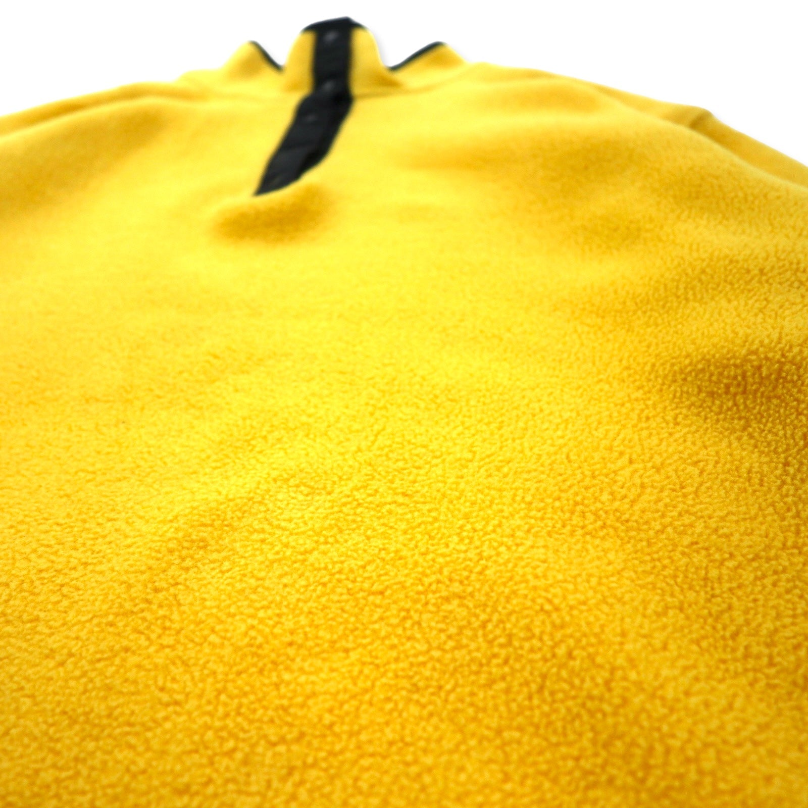 LANDS' END Made in USA Giacca in pile oversize mezza zip a scatto M Giallo POLARTEC Poliestere