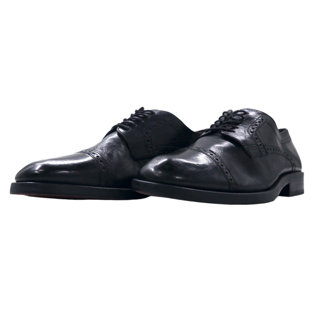 Sir Edward Scarpe eleganti Made in Italy 26.5cm Nere Pelle Quarter Brogue Punta dritta