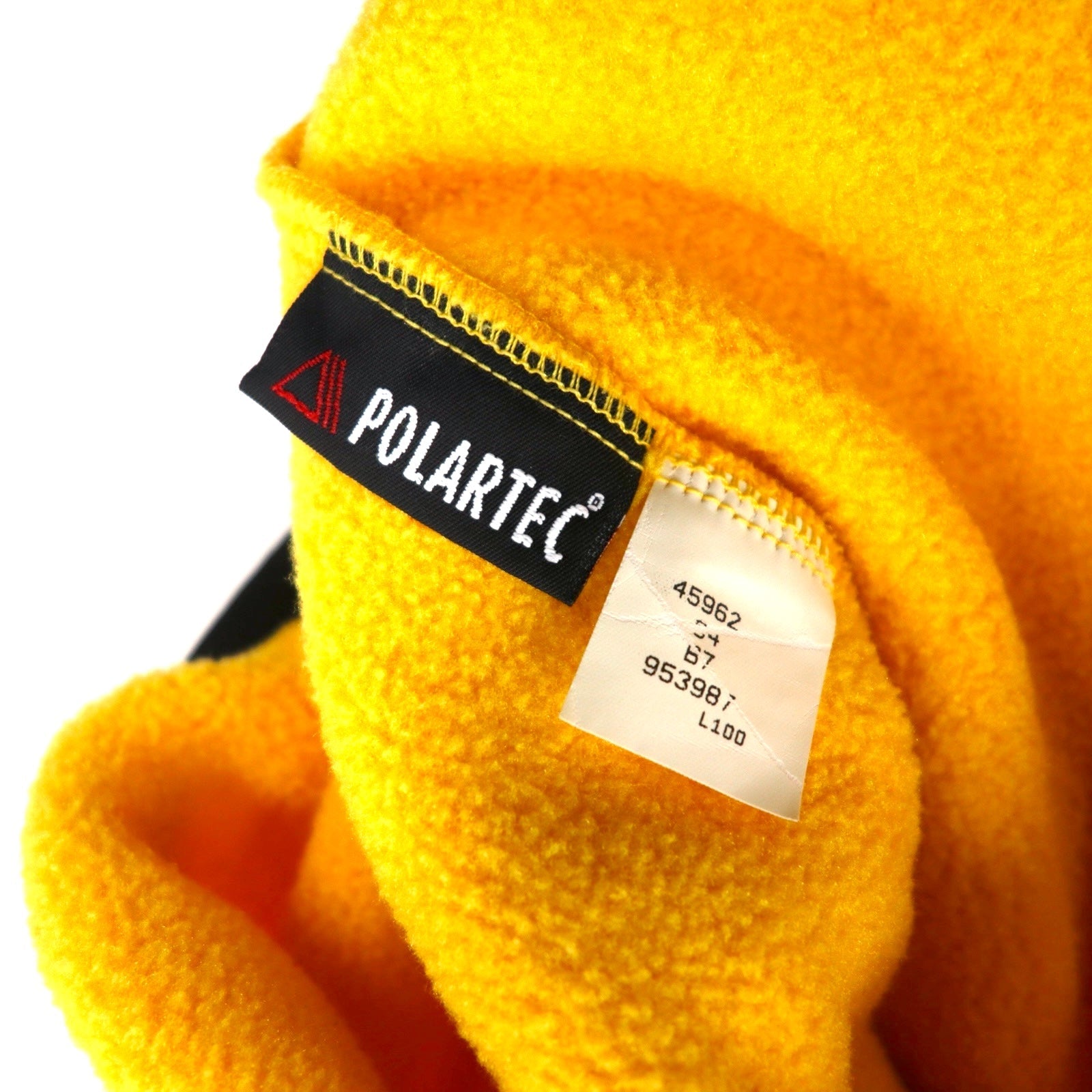 LANDS' END Made in USA Giacca in pile oversize mezza zip a scatto M Giallo POLARTEC Poliestere