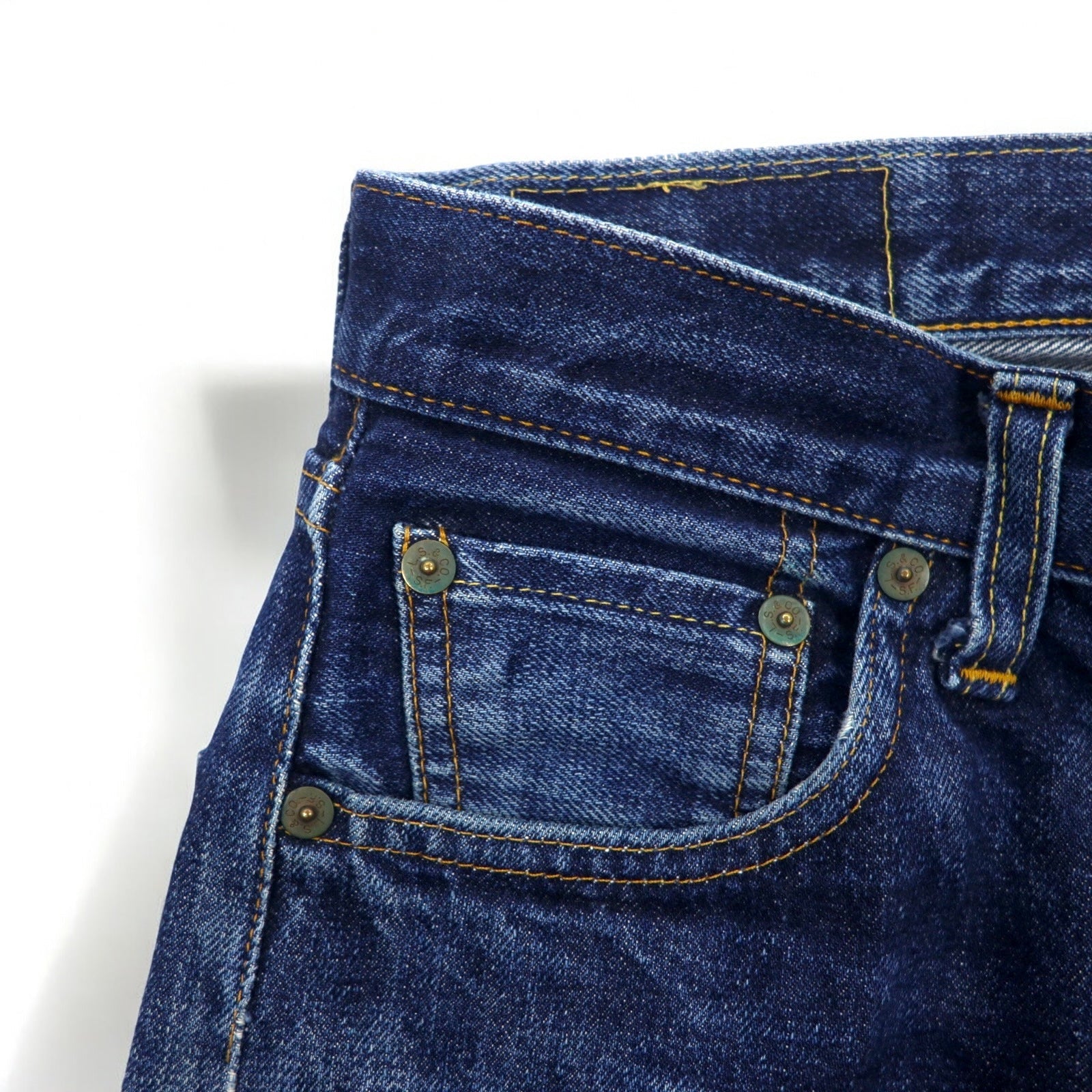 Levi's anni '90, Made in USA, Valencia Factory 501XX Big E Selvedge Jeans, Taglia S, Indaco Blu, Bottoni 555