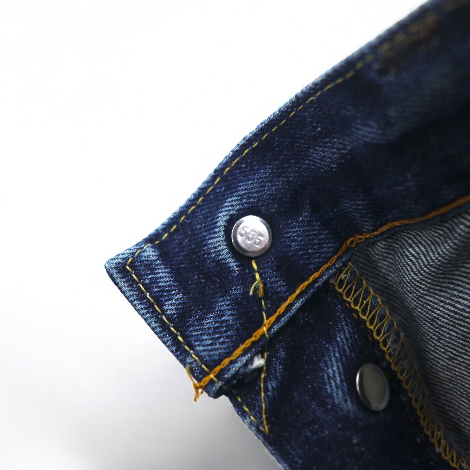Levi's anni '90, Made in USA, Valencia Factory 501XX Big E Selvedge Jeans, Taglia S, Indaco Blu, Bottoni 555